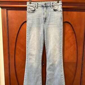 Womens Hidden Jeans, Light Wash Happi Flare, Size 27